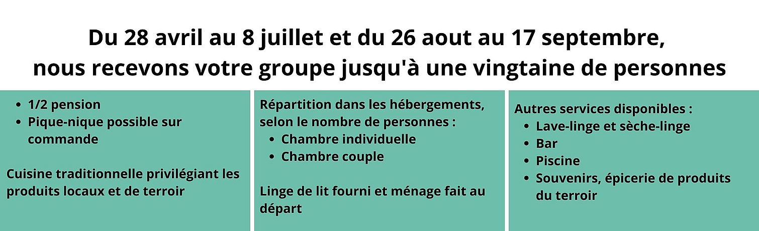 Accueil de groupes en demi-pension