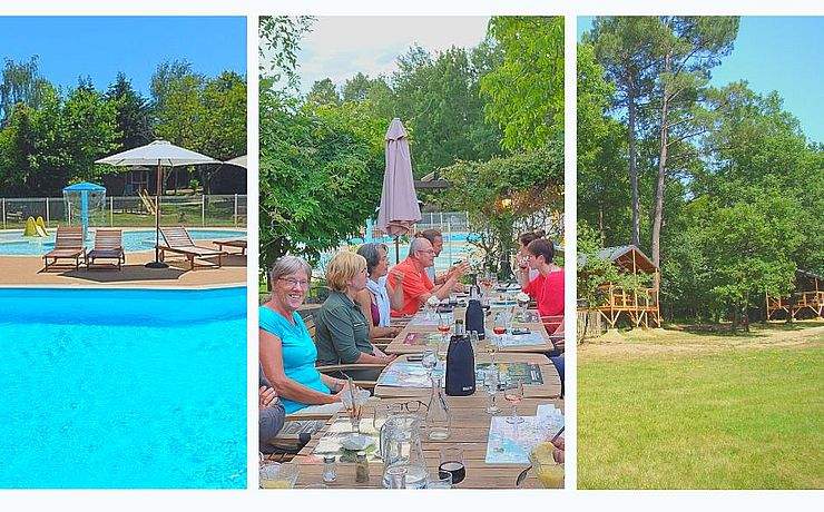 Services du camping : restaurant, hébergements, piscine